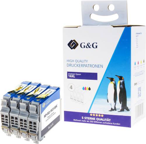 G&G Druckerpatrone ersetzt Epson 16XL, T1636, T1631, T1632, T1633, T1634 Kompatibel Kombi-Pack Schwa von G&G