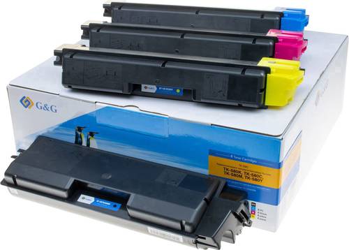 G&G Toner ersetzt Kyocera TK-580K, TK-580C, TK-580M, TK-580Y Kompatibel Kombi-Pack Schwarz, Magenta, von G&G