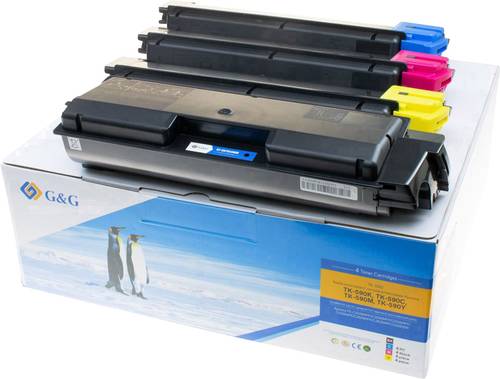 G&G Toner ersetzt Kyocera TK-590K, TK-590C, TK-590M, TK-590Y Kompatibel Kombi-Pack Schwarz, Magenta, von G&G