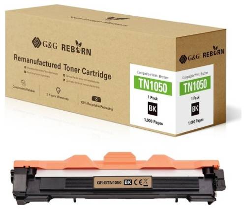 G&G Toner ersetzt Brother TN-1050 Kompatibel Schwarz 1000 Seiten Reborn remanufactured 21218 von G&G