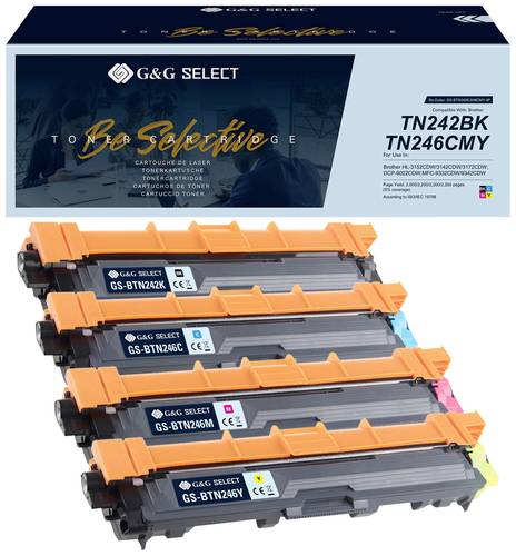 G&G Toner ersetzt Brother TN-242BK/TN-246CMY Kompatibel Kombi-Pack Schwarz, Cyan, Magenta, Gelb TN-2 von G&G