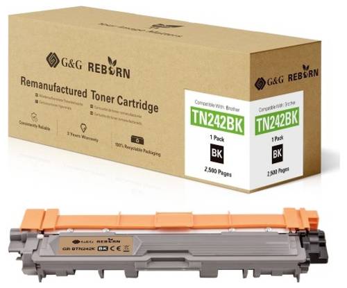 G&G Toner ersetzt Brother TN-242K Kompatibel Schwarz 2500 Seiten Reborn remanufactured 21195 von G&G