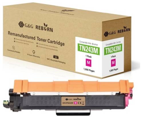 G&G Toner ersetzt Brother TN-243M Kompatibel Magenta 1000 Seiten Reborn remanufactured 21182 von G&G