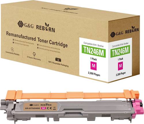 G&G Toner ersetzt Brother TN-246M Kompatibel Magenta 2200 Seiten Reborn remanufactured 21197 von G&G