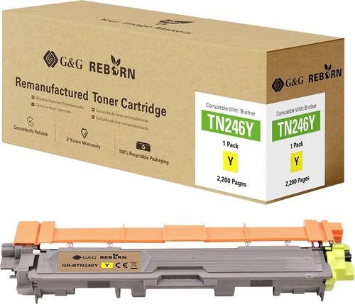 G&G Toner ersetzt Brother TN-246Y Kompatibel Gelb 2200 Seiten Reborn remanufactured 21198 von G&G