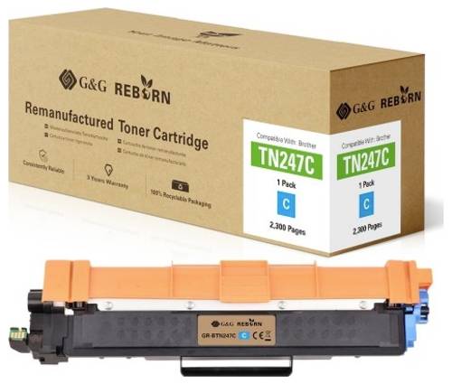 G&G Toner ersetzt Brother TN-247C Kompatibel Cyan 2300 Seiten Reborn remanufactured 21185 von G&G