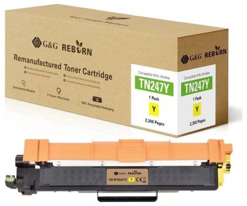 G&G Toner ersetzt Brother TN-247Y Kompatibel Gelb 2300 Seiten Reborn remanufactured 21187 von G&G