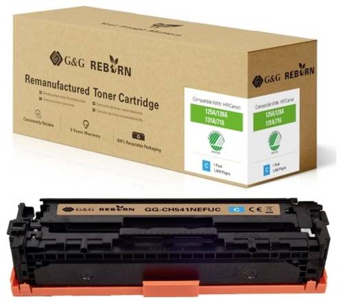 G&G Toner ersetzt HP, Canon 125A, 128A, 131X, 716C, 731C Kompatibel Cyan 1400 Seiten Reborn remanufa von G&G