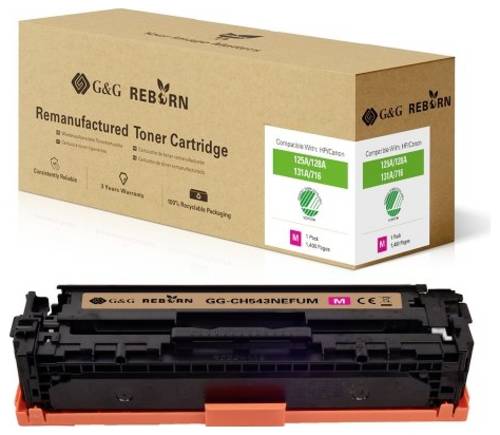 G&G Toner ersetzt HP, Canon 125A, 128A, 131X, 716M, 731M Kompatibel Magenta 1400 Seiten Reborn reman von G&G