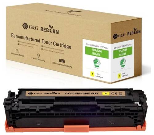 G&G Toner ersetzt HP, Canon 125A, 128A, 131X, 716Y, 731Y Kompatibel Gelb 1400 Seiten Reborn remanufa von G&G