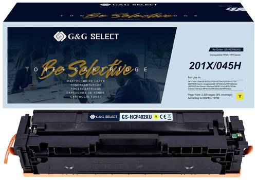 G&G Toner ersetzt HP, Canon 201X, 045H Kompatibel Gelb CF402X/Cartridge 045H Yellow GS-HCF402X(U) von G&G