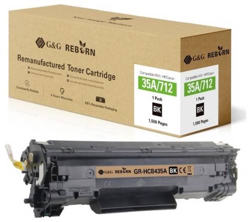 G&G Toner ersetzt HP, Canon 35A, 712 Kompatibel Schwarz 1500 Seiten Reborn remanufactured 21199 von G&G