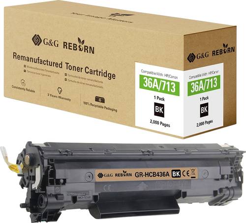 G&G Toner ersetzt HP, Canon 36A Kompatibel Schwarz 2000 Seiten Reborn remanufactured 21200 von G&G