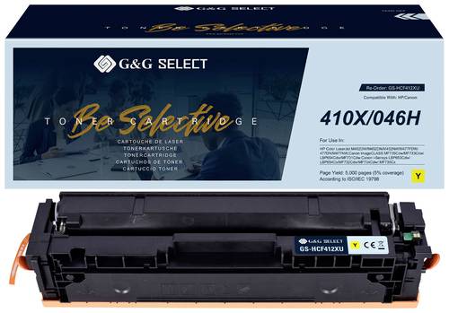 G&G Toner ersetzt HP, Canon 410X, 046H Kompatibel Gelb CF412X/Cartridge 046H Yellow GS-HCF412X(U) von G&G