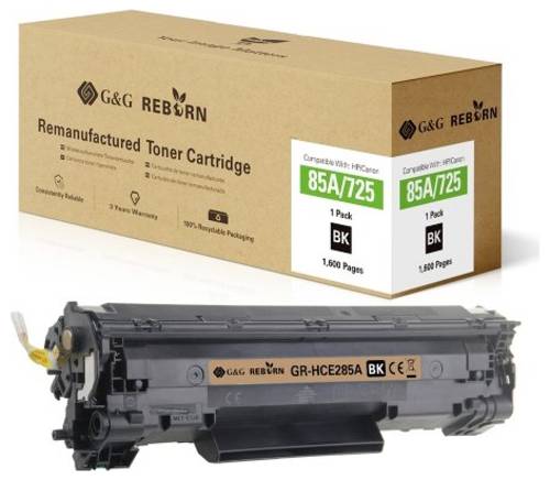 G&G Toner ersetzt HP, Canon 85A, 725 Kompatibel Schwarz 1600 Seiten Reborn remanufactured 21227 von G&G