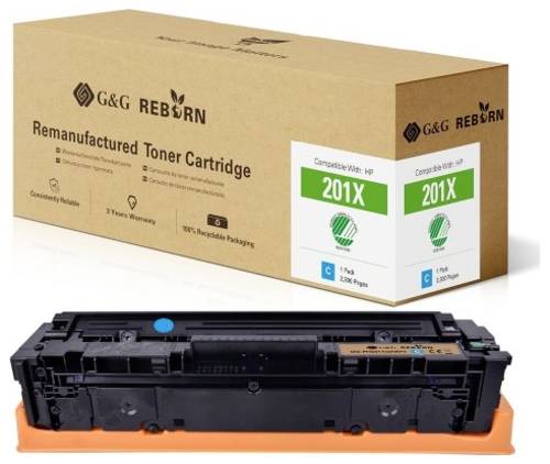 G&G Toner ersetzt HP 201X Kompatibel Cyan 2300 Seiten Reborn remanufactured 21258 von G&G