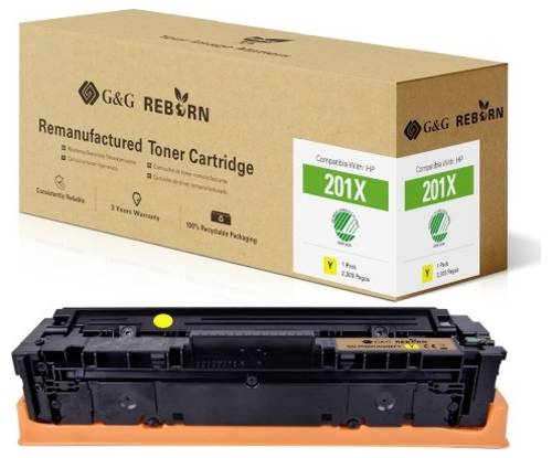 G&G Toner ersetzt HP 201X Kompatibel Gelb 2300 Seiten Reborn remanufactured 21259 von G&G