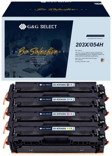 G&G Toner ersetzt HP 203X Kompatibel Kombi-Pack Schwarz, Cyan, Magenta, Gelb GS-H203X-4P von G&G