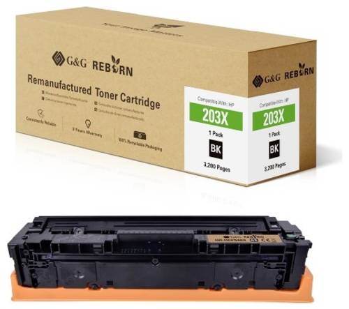 G&G Toner ersetzt HP 203X Kompatibel Schwarz 3200 Seiten Reborn remanufactured 21265 von G&G