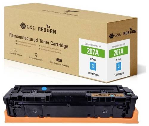 G&G Toner ersetzt HP 207A Kompatibel Cyan 1250 Seiten Reborn remanufactured 21282 von G&G