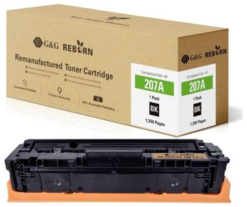 G&G Toner ersetzt HP 207A Kompatibel Schwarz 1350 Seiten Reborn remanufactured 21281 von G&G