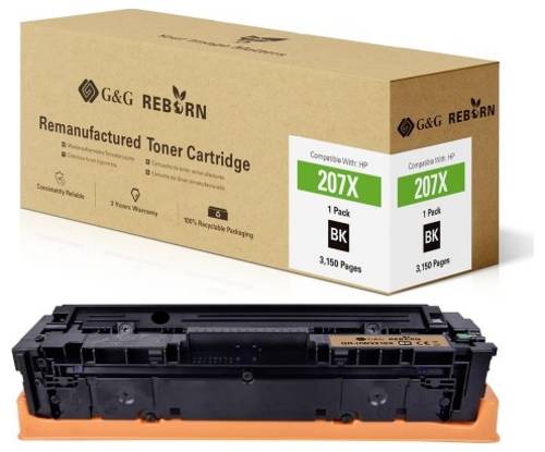 G&G Toner ersetzt HP 207X Kompatibel Schwarz 3150 Seiten Reborn remanufactured 21285 von G&G