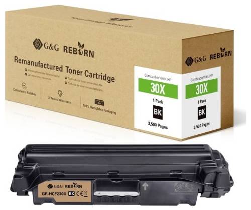 G&G Toner ersetzt HP 30X Kompatibel Schwarz 3500 Seiten Reborn remanufactured 21235 von G&G