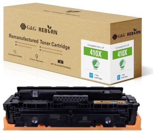 G&G Toner ersetzt HP 410X Kompatibel Cyan 5000 Seiten Reborn remanufactured 21262 von G&G