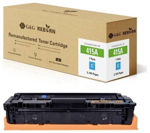 G&G Toner ersetzt HP 415A Kompatibel Cyan 2100 Seiten Reborn remanufactured 21270 von G&G