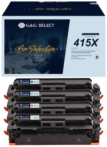 G&G Toner ersetzt HP 415X Kompatibel Kombi-Pack Schwarz, Cyan, Magenta, Gelb W2030X/W2031X/W2033X/W2 von G&G