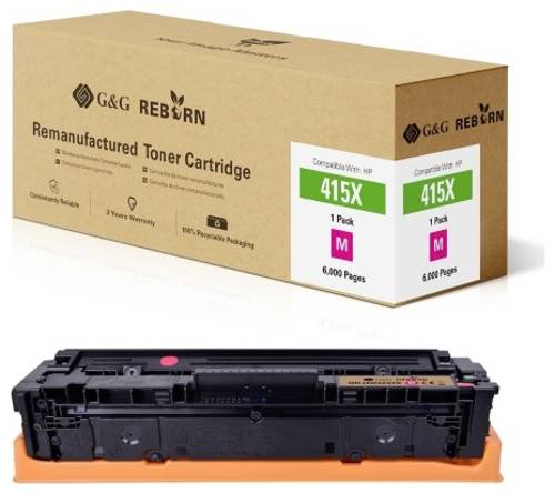 G&G Toner ersetzt HP 415X Kompatibel Magenta 6000 Seiten Reborn remanufactured 21276 von G&G