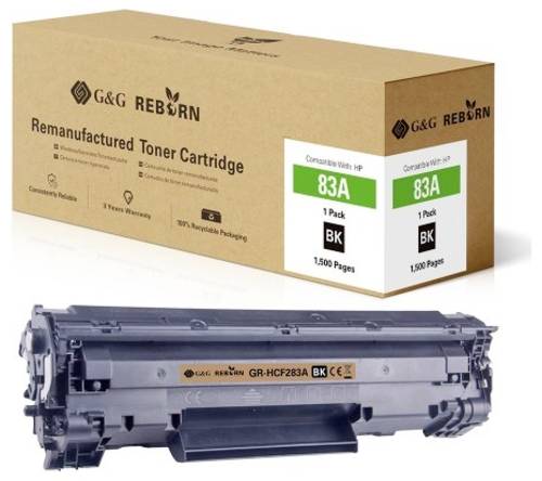 G&G Toner ersetzt HP 83A Kompatibel Schwarz 1500 Seiten Reborn remanufactured 21241 von G&G