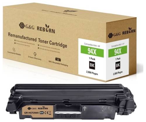 G&G Toner ersetzt HP 94X Kompatibel Schwarz 2800 Seiten Reborn remanufactured 21245 von G&G