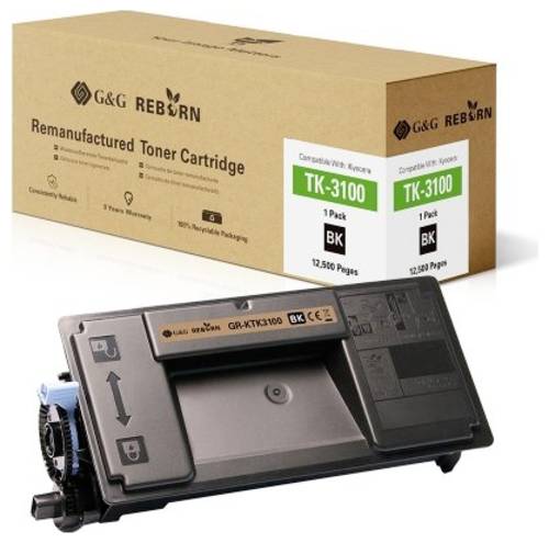 G&G Toner ersetzt Kyocera TK-3100 Kompatibel Schwarz 12500 Seiten Reborn remanufactured 21294 von G&G