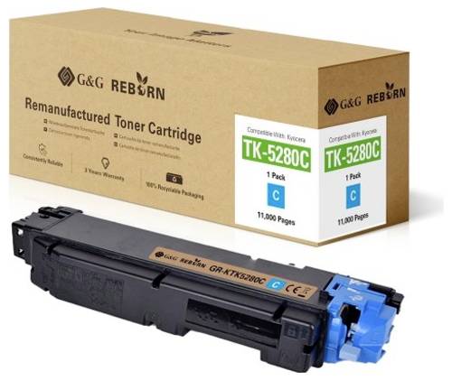 G&G Toner ersetzt Kyocera TK-5280 Kompatibel Cyan 11000 Seiten Reborn remanufactured 21297 von G&G