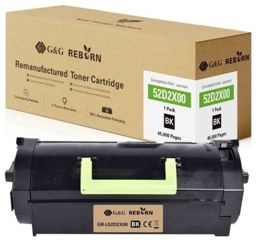 G&G Toner ersetzt Lexmark 522X Kompatibel Schwarz 45000 Seiten Reborn remanufactured 21310 von G&G