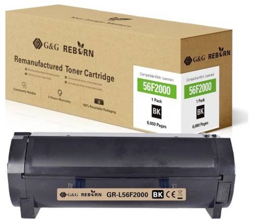 G&G Toner ersetzt Lexmark 56F2000 Kompatibel Schwarz 6000 Seiten Reborn remanufactured 21311 von G&G