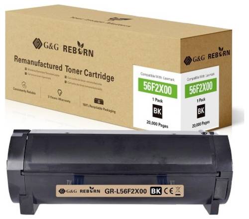 G&G Toner ersetzt Lexmark 56F2U00 Kompatibel Schwarz 20000 Seiten Reborn remanufactured 21314 von G&G