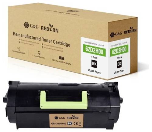 G&G Toner ersetzt Lexmark 622H Kompatibel Schwarz 25000 Seiten Reborn remanufactured 21316 von G&G