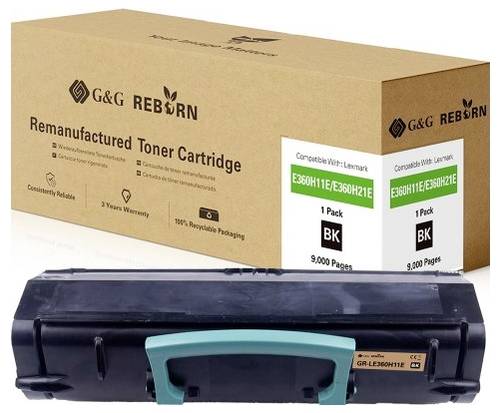 G&G Toner ersetzt Lexmark E360 Kompatibel Schwarz 9000 Seiten Reborn remanufactured 21319 von G&G