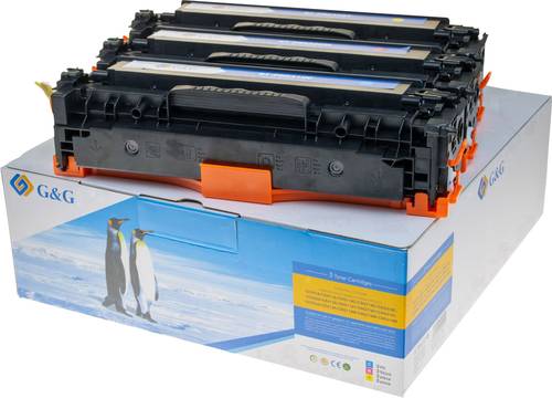 G&G Toner ersetzt HP 125A, 128A, CF373AM, CF371AM Kompatibel Kombi-Pack Cyan, Magenta, Gelb 1400 Sei von G&G