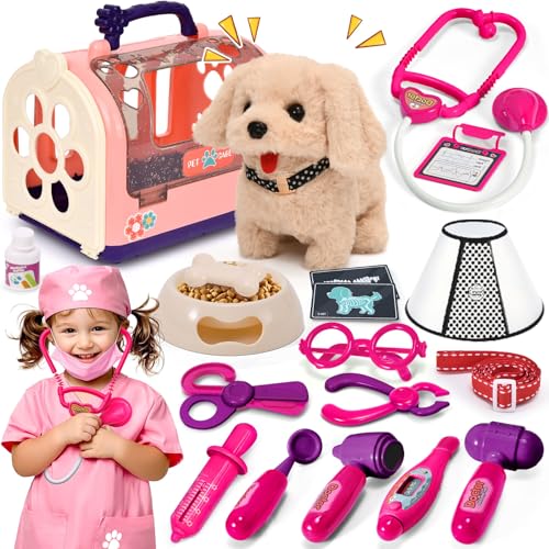 Arztkoffer Kinder mit Elektrisch Hund Spielzeug der Läuft und Bellt Interaktives Haustier Tierarzt Spielzeug mit Arzt Kostüm Doktorkoffer Rollenspiel Spielzeug ab 3 4 5 6 Jahre Mädchen Geschenk Arztkoffer Kinder mit Elektrisch Hund Spielzeug der Läuft und Bellt Interaktives Haustier Tierarzt Spielzeug mit Arzt Kostüm Doktorkoffer Rollenspiel Spielzeug ab 3 4 5 6 Jahre Mädchen Geschenk von G.C