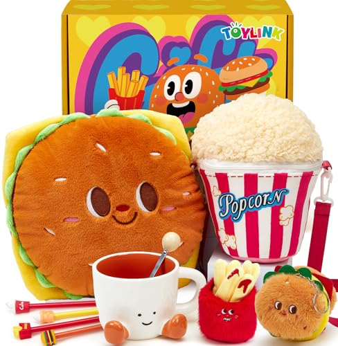 Plüschtier Burger Pommes, Kuscheltier Burger Geschenk Jungen mit Burger Kissen, Popcorn Umhängetasche, Kaffeetasse, Plüsch Spielzeug Weihnachten Geschenke für Kinder Mädchen Jungen 5 6 7 8 9 Jahre Plüschtier Burger Pommes, Kuscheltier Burger Geschenk Jungen mit Burger Kissen, Popcorn Umhängetasche, Kaffeetasse, Plüsch Spielzeug Weihnachten Geschenke für Kinder Mädchen Jungen 5 6 7 8 9 Jahre von G.C