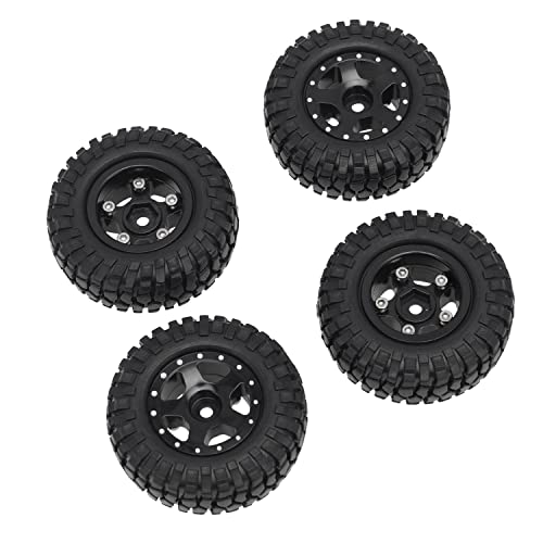 GABEALF 4-Teilige Radschalen mit Reifenmetallersatz für SCX24 1/24th 4WD Off-Road Truck Model, Black von GABEALF