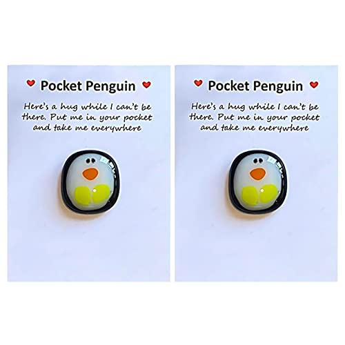 Pocket Penguin Hug, Taschenumarmung Niedlich Eine Taschen Pinguin Umarmung mit Ermutigend Grußkarte, Mini Pinguin Geschenk Gute Besserung Geschenke Kleine Trost Geschenke für Frauen Männer (2 Stück) von GADITIEK