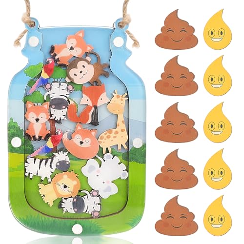 Belohnungsglas für Kinder, Töpfchentraining Belohnungsglas, Klassenzimmer Belohnungsglas, Kinder Personalisiertes Belohnungssystem, Verhalten Belohnungstafel für Jungen Mädchen Zuhause (Poo+Animals) von GADITIEK