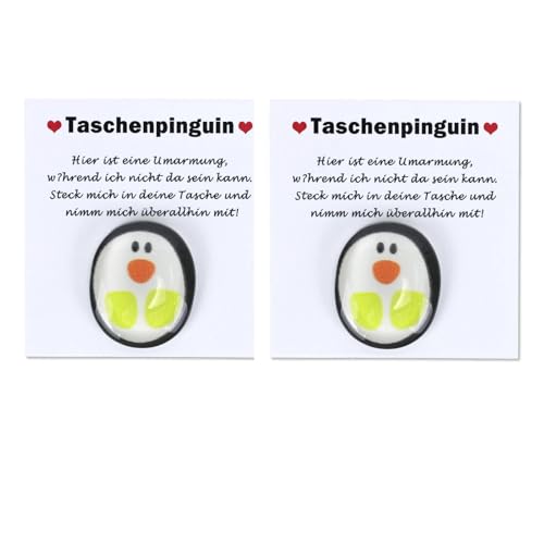 GADITIEK 2 Stück Pocket Hug Pocket Pinguin，Mini Tier Taschen Umarmungs Pinguin und 24 Stück Kleber Grußkarte Kleine Trost Aufmunterung Gute Besserung Umarmung Pinguin Anti Stress Geschenke von GADITIEK