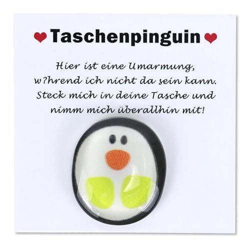 GADITIEK Pocket Hug Pocket Pinguin, Mini Tier Taschen Umarmungs Pinguin und 12 Stück Kleber Mit Ermutigend GrußKarte Kleine Trost Aufmunterung Gute Besserung Geschenke Niedlich Pinguin Spielzeug von GADITIEK