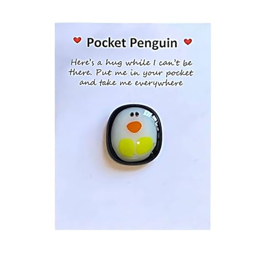 Pocket Penguin Hug, Taschenumarmung Niedlich Eine Taschen Pinguin Umarmung mit Ermutigend Grußkarte, Mini Pinguin Geschenk Gute Besserung Geschenke Kleine Trost Geschenke für Frauen Männer (1 Stück) von GADITIEK