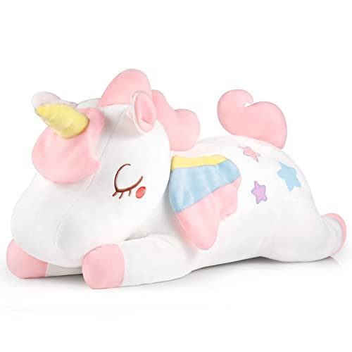 GAGAKU Plüsch Einhorn Kissen 66cm Einhorn Plüschtier Einhorn Kuscheltier Groß für Baby Mädchen Einhorn Geschenk zum Geburtstag und Jubiläum von GAGAKU